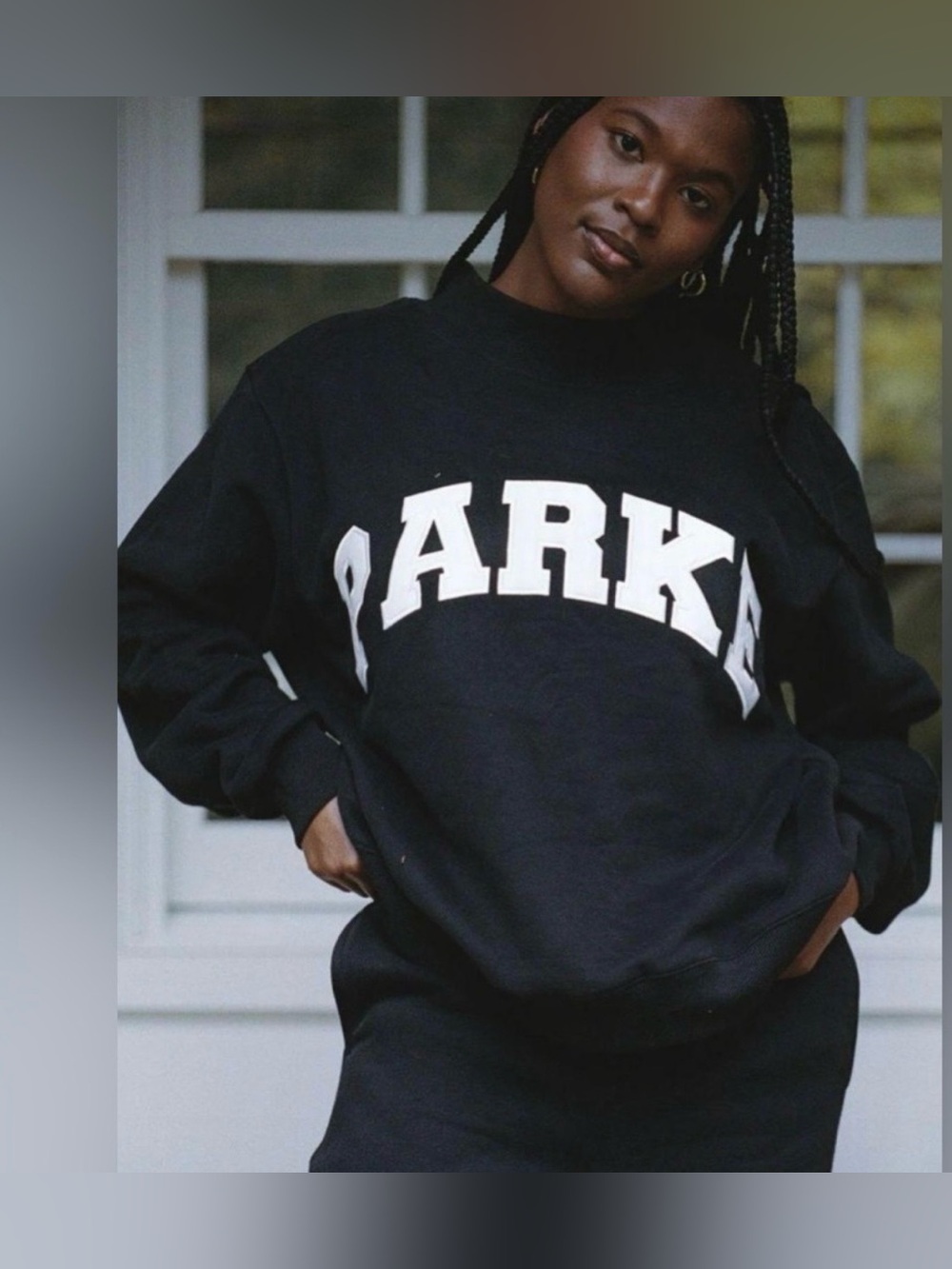 Parke Varsity Mockneck Black Sweatshirt Size S/M - Picture 7 of 7